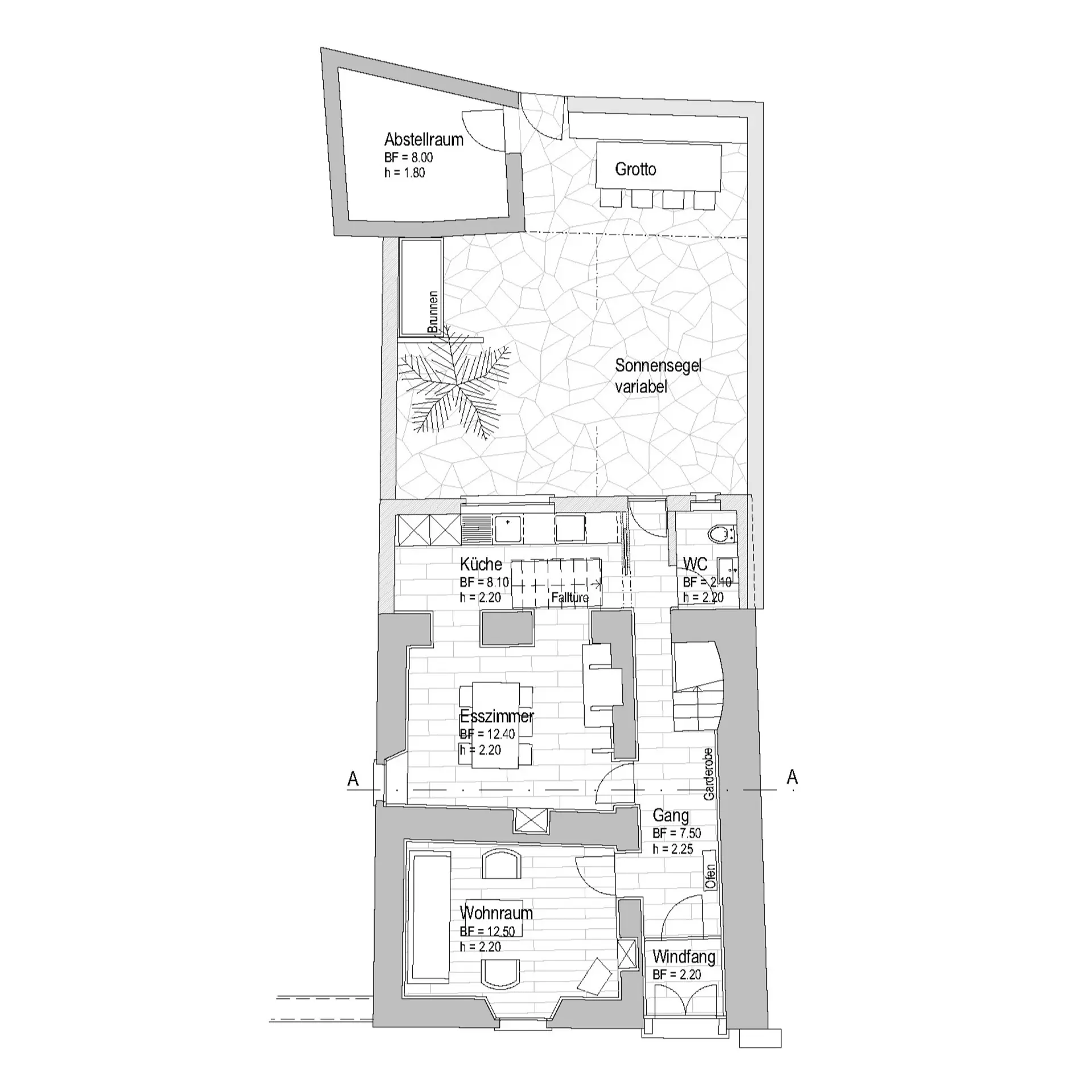 18_Sanierung Anbau_Einfamilienhaus Casa Marina Bignasco_Grundriss EG